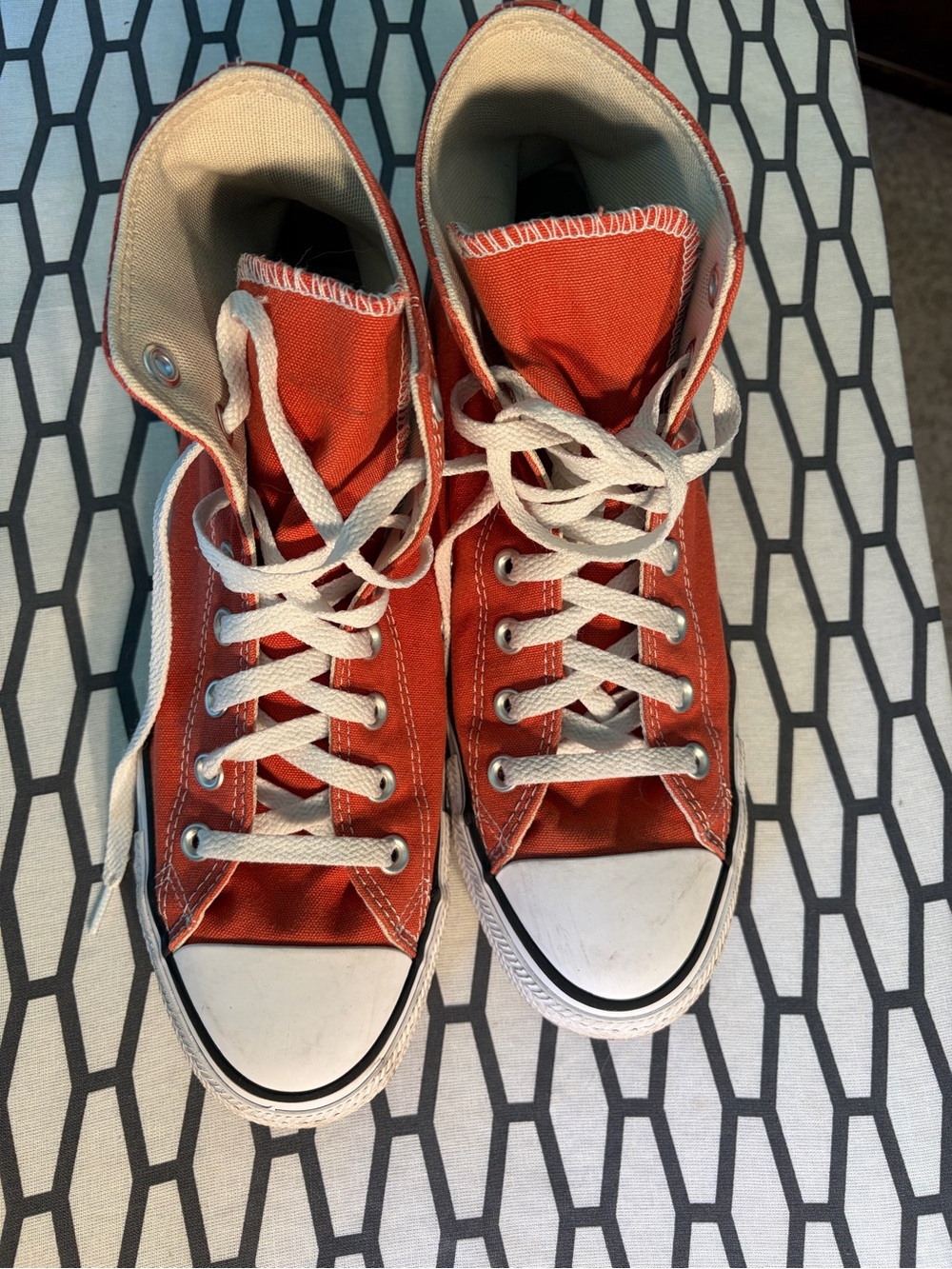 Converse Orange Canvas High-Top Sneakers size 11 womenโs 9 menโs